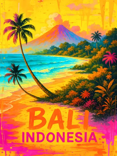 Bali Indonesia Tropical Beach Poster