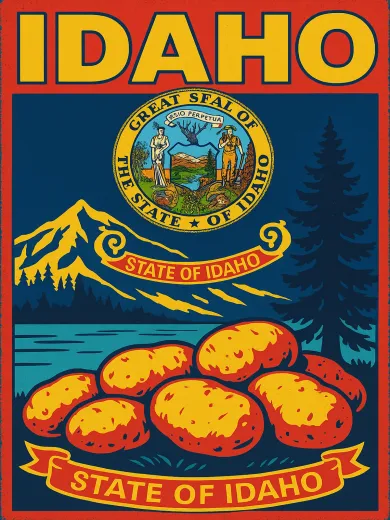 Idaho State Potatoes Landscape Poster