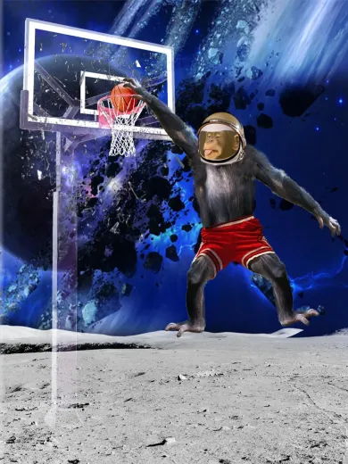 Space Dunk Chimpanzee Poster
