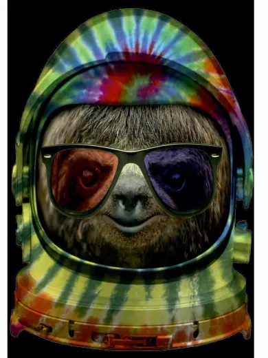 psychedelic sloth astronaut Poster