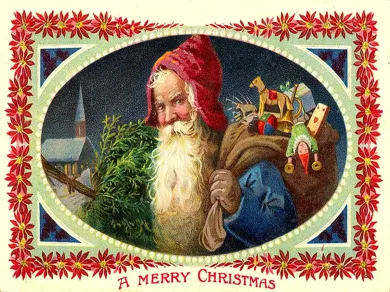 A Merry Christmas Santa Scene Poster
