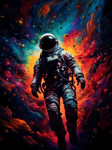Astronaut Cosmic Journey Poster
