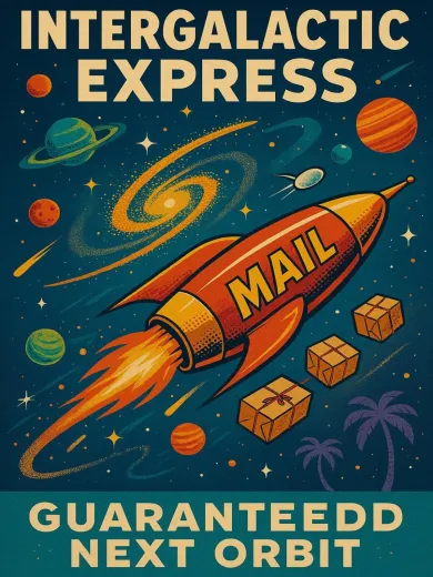 Intergalactic Express Mail Poster