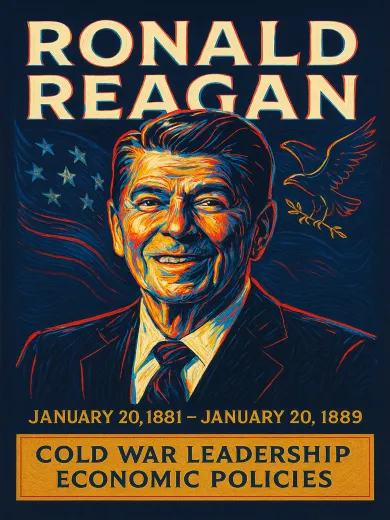 Ronald Reagan Cold War Leadership Poster