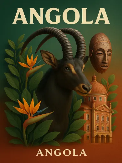 Angola Wildlife Culture Poster