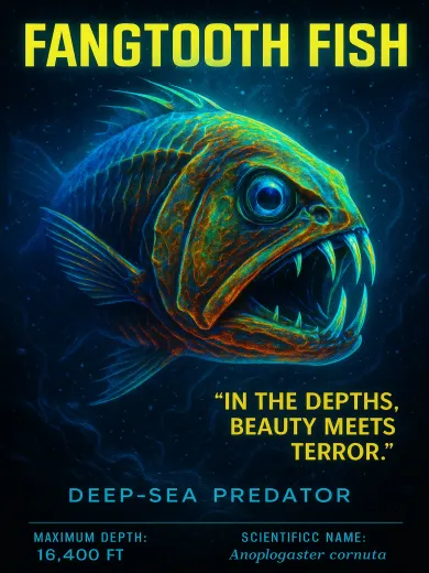 Fangtooth Fish Deep-Sea Predator Poster