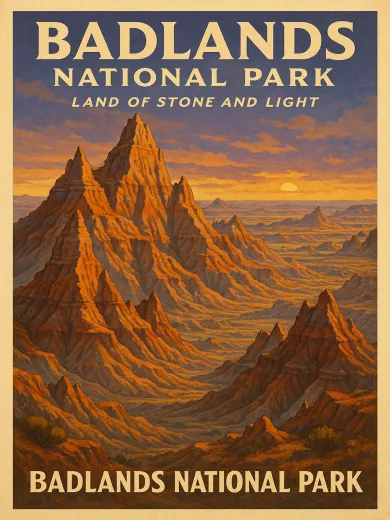 Badlands National Park Land of Stone and Light Poster