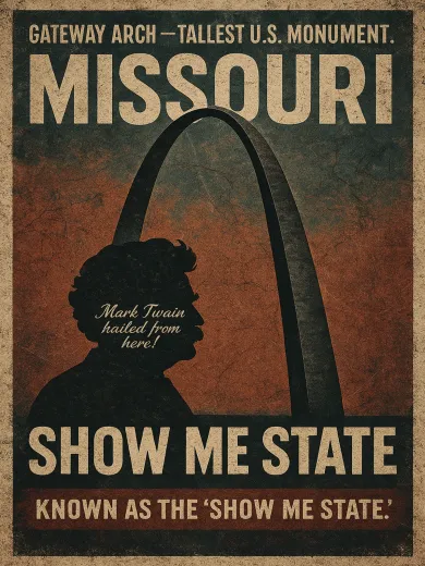 Missouri Gateway Arch Show Me State Poster