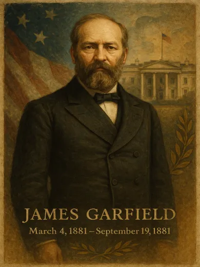 James Garfield March 4 1881 September 19 1881 Poster