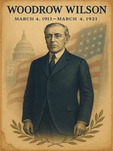 Woodrow Wilson Presidential Portrait Poster