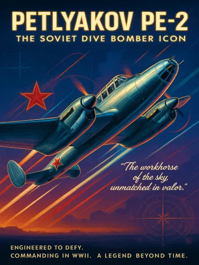 Petlyakov PE-2 Soviet Dive Bomber Icon Poster