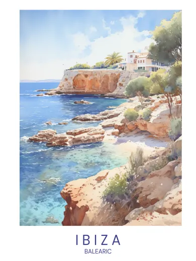 Ibiza Balearic Coastline Poster