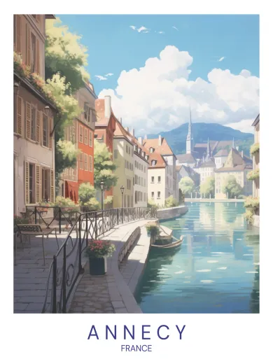 Annecy France Cityscape Poster