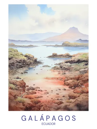 Galápagos Ecuador Landscape Poster