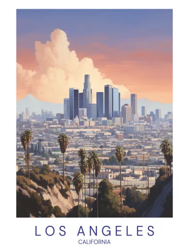 Los Angeles California Skyline Poster