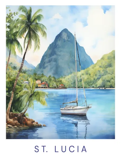 St. Lucia Tropical Bay Poster
