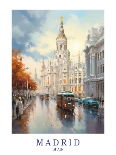 Madrid Spain Cityscape Poster