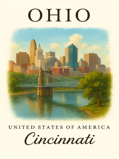 Ohio Cincinnati United States Skyline Poster