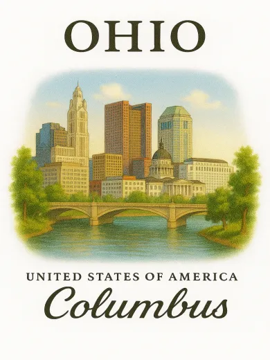 Ohio Columbus Skyline Poster