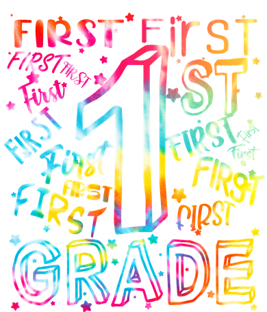 First Grade 1st Grade Tie Dye Word Art Golf Towel