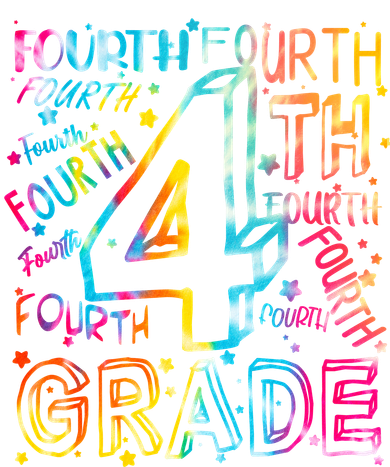 Fourth Grade 4th Grade Tie Dye Word Art Kids Long Sleeve Shirt