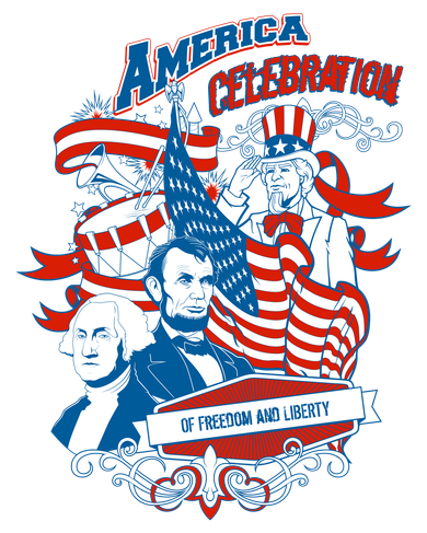 America Celebration Freedom Liberty Lincoln Washington Tote Bag