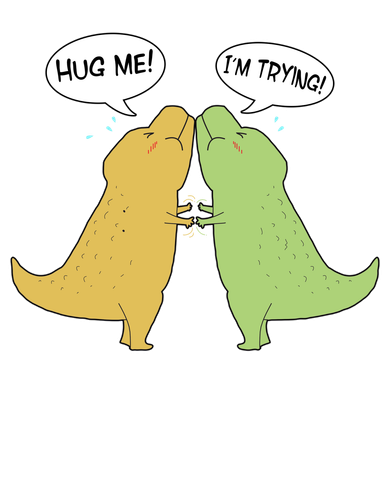 Funny Cute Dinosaur Trex Hug Me I'm Trying Ceramic Ornament