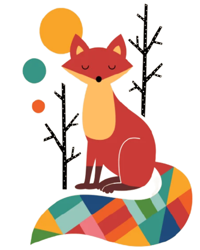 Abstract Fox Illustration Pattern Polo