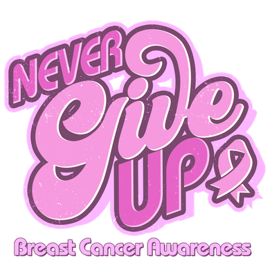 Retro Never Give Up Breast Cancer Awareness Hat
