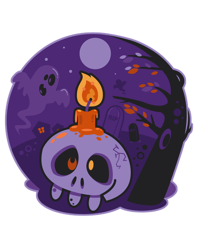 Cute Halloween Candle Skull Toddler T-Shirt