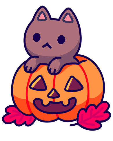 Kitten In pumpkin Cute Halloween T-Shirt