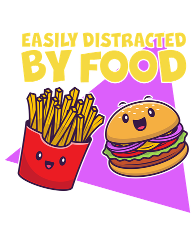 Funny Easily DIstracted By Food Cute Burger and Fries Toddler Hoodie