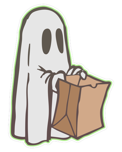 Funny Halloween Ghost with Candy Bag Tote Bag