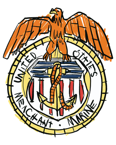 USA Marine Badge Doodle Kids Sweatshirt