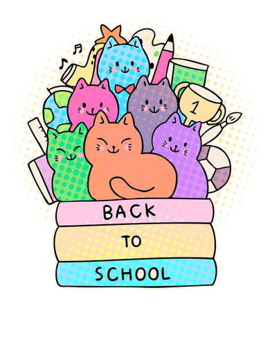 Cute Colorful Back to School Book Cats Kids Hoodie