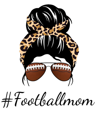 Football Mom Leopard And Messy Bun Women's Hoodie