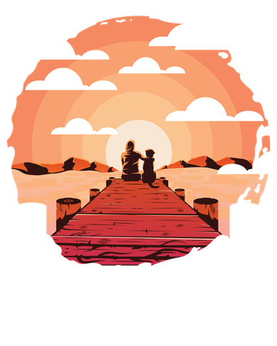 Dog Watching Sunset Coaster
