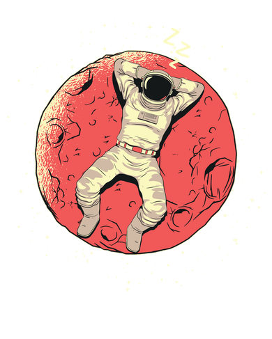 Astronaut Sleeping On Moon Button