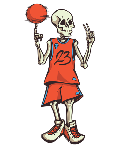 Skeleton Basketball Button