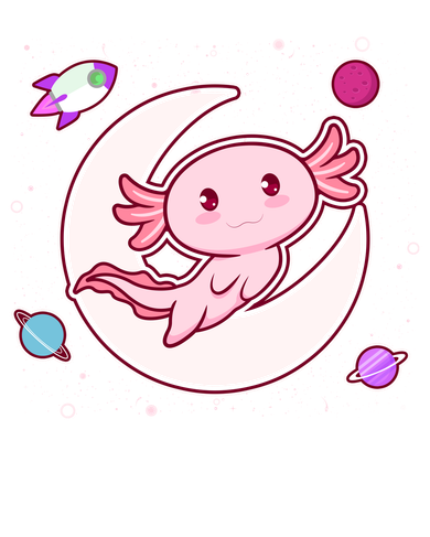 Cute Space Galaxy Axolotl Backpack