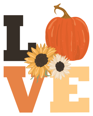 LOVE Halloween Autumn Floral Toddler Long Sleeve