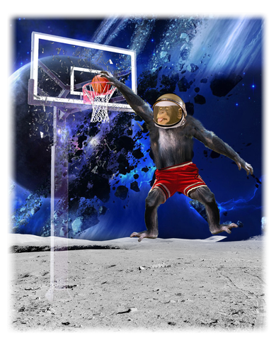 Air Ape Dunking Basketball Monkey Kids T-Shirt