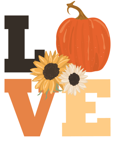 LOVE Autumn Floral Pumpkin Fall Season Toddler T-Shirt