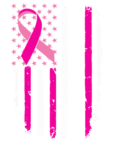 Breast Cancer Awareness USA Distressed Flag Button