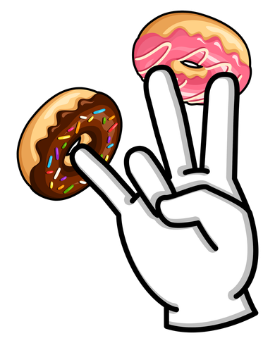 ASL Hand Sign Langauge Number 7 With Donuts Women's T-Shirt