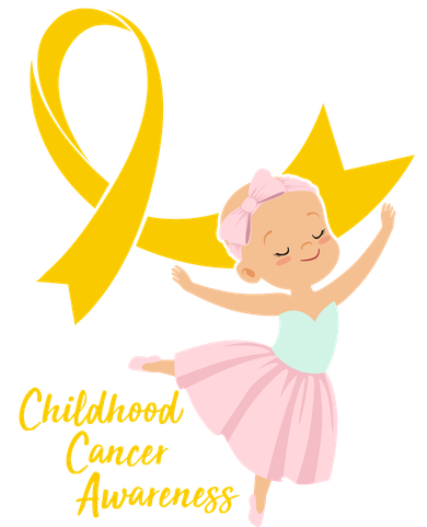 Childhood Cancer Awareness Yellow RIbbon Ballerina Kids T-Shirt