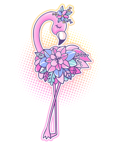 Cute Floral Flamingo Kids T-Shirt