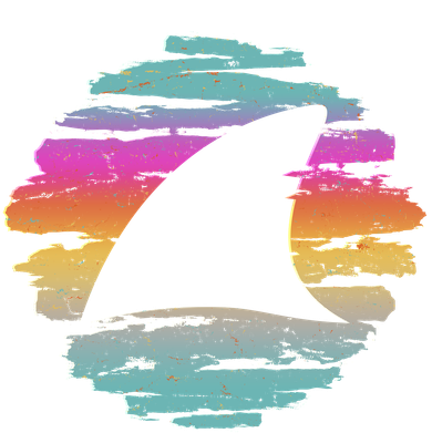 Colorful Distressed Shark Fin Button