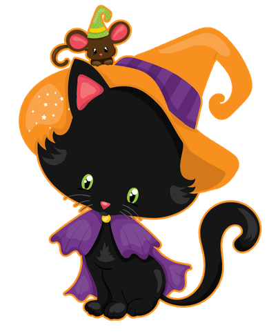 Cute Cat And Mouse Halloween Witch Women's Sweatshirt