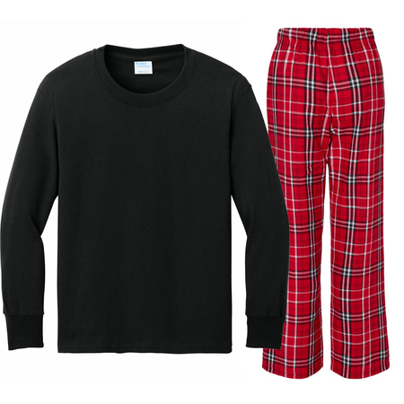 Custom Kids Long Sleeve Plaid Pajama Set